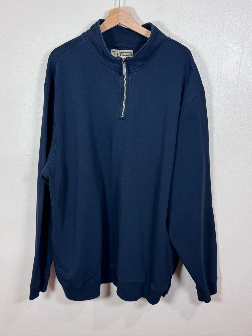 L.L. Bean Men's Navy Quarter-Zip Pullover Sweater XXLT